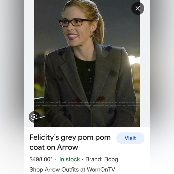 BCBG JAXSON Grey Pom Pom Coat Sz M - Picture 4 of 10